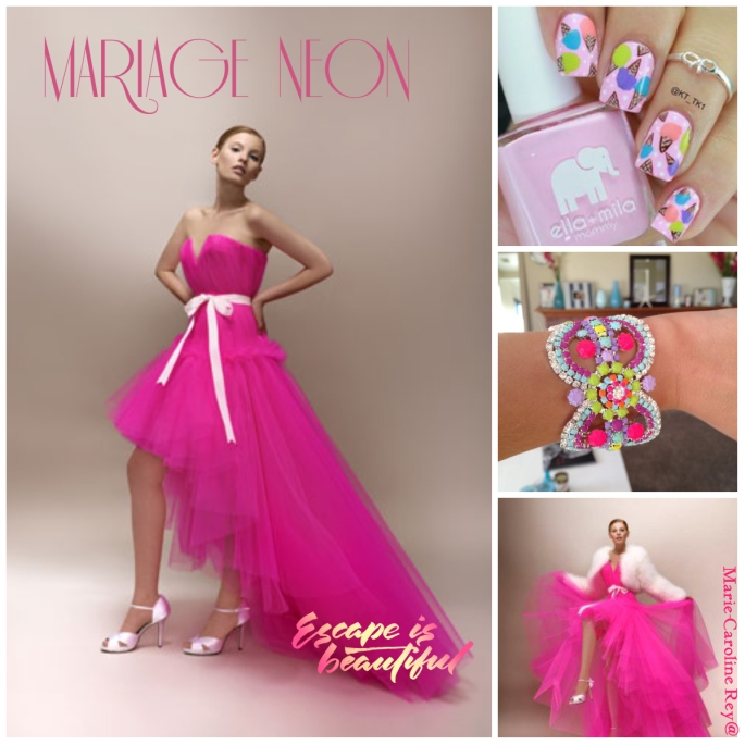 collage neon flashy blog article mariage